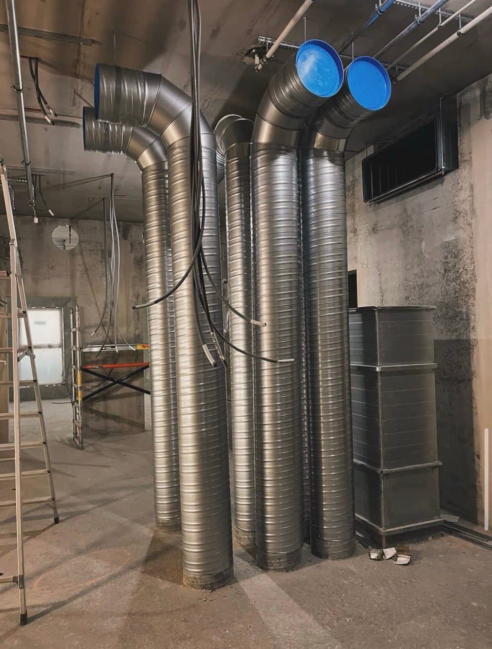 Ventilationsmontage med spiralrör